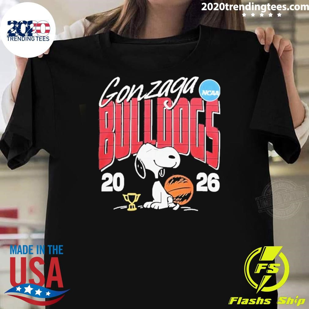 Snoopy X Gonzaga Bulldogs Basketball 2026 Ncaa March Madness Shirt
