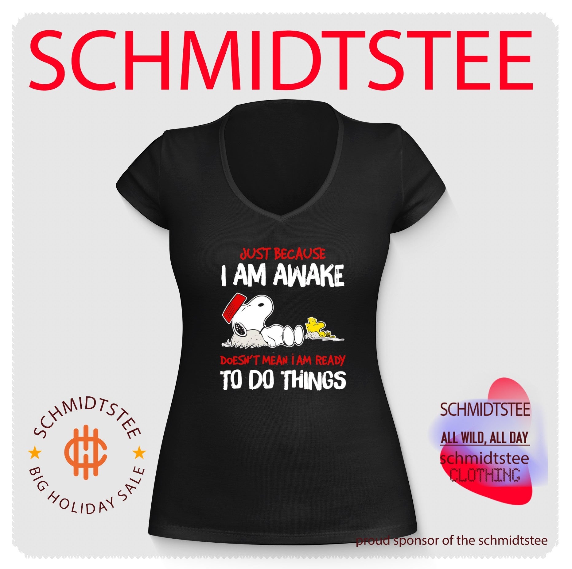 Snoopy and Woodstock Just Because I Am Awake Does Not Mean I Am Ready to Do Things shirt