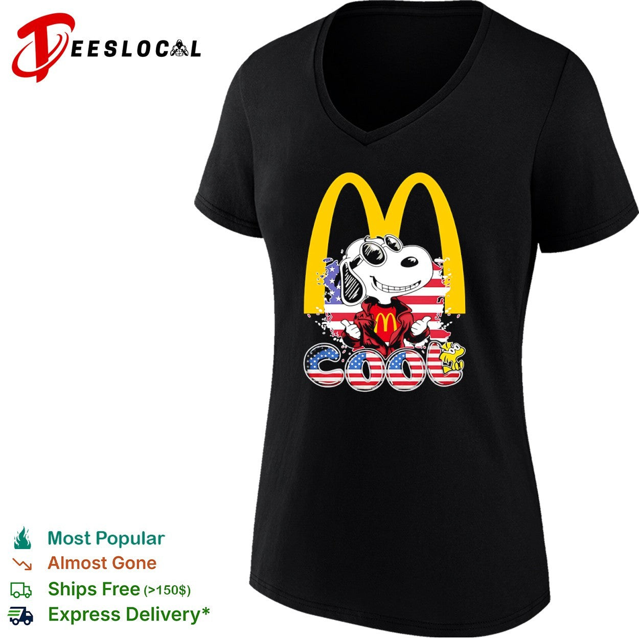 Snoopy and Woodstock McDonald’s Cool American Flag shirt