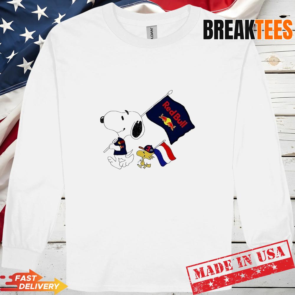 Snoopy and Woodstock Red Bull F1 flag Shirt