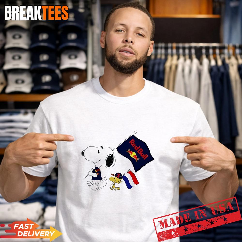 Snoopy and Woodstock Red Bull F1 flag Shirt