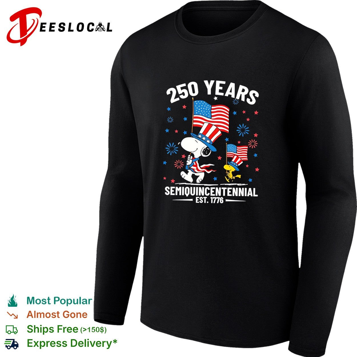Snoopy and bird 250 years semiquincentennial flags shirt