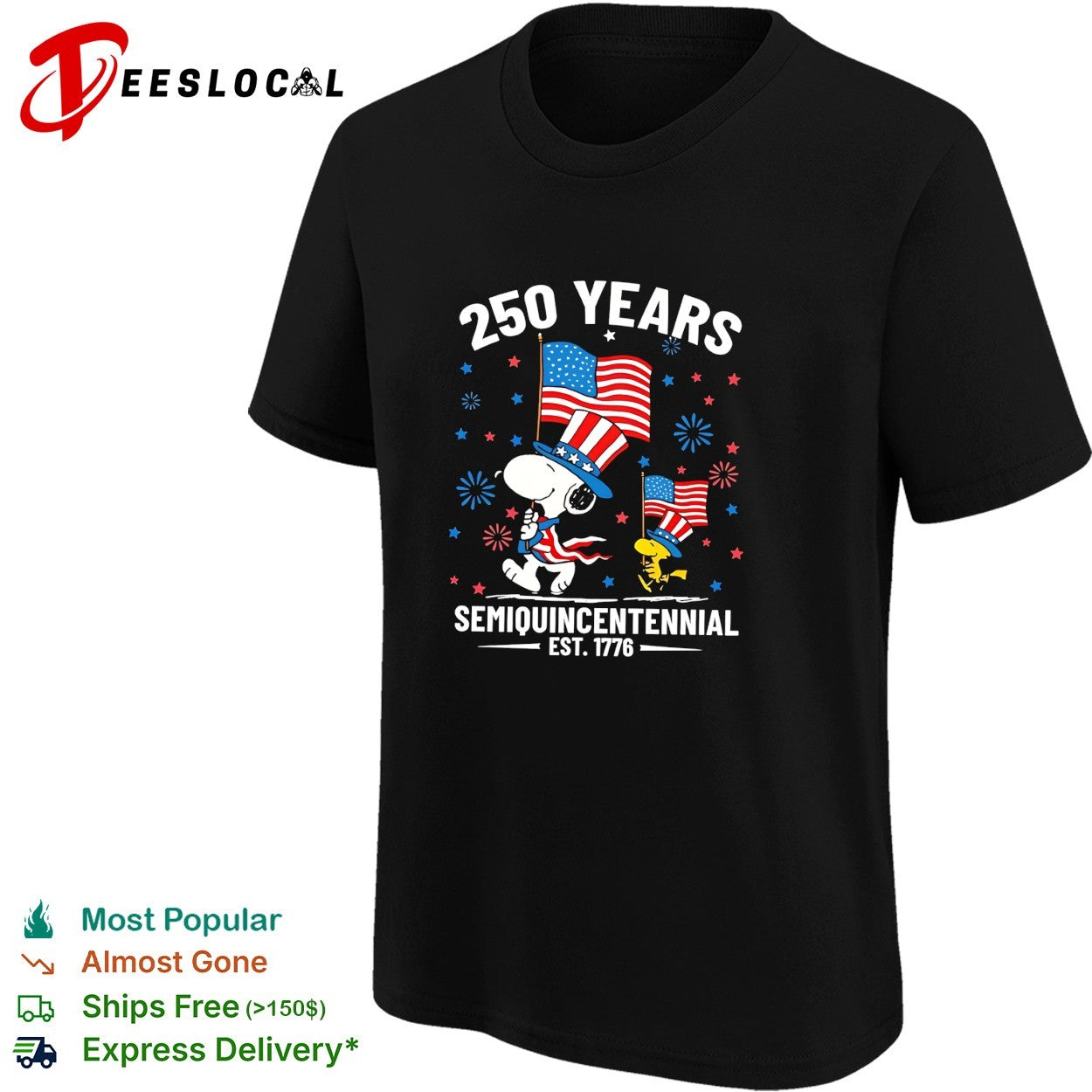 Snoopy and bird 250 years semiquincentennial flags shirt