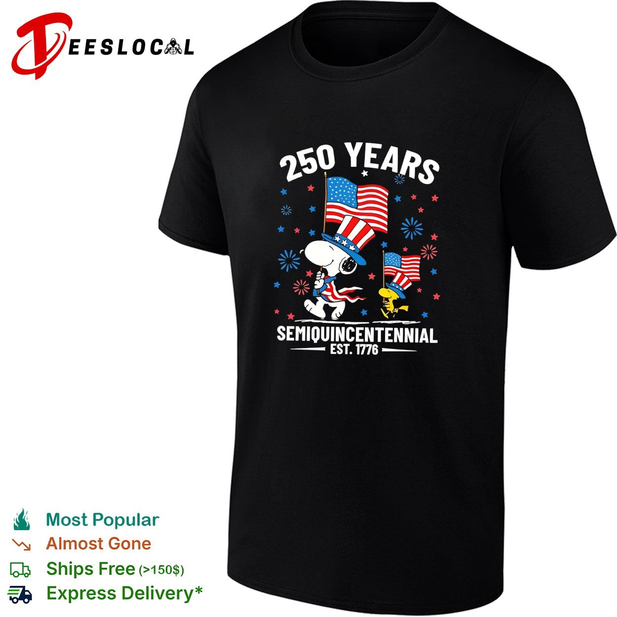 Snoopy and bird 250 years semiquincentennial flags shirt