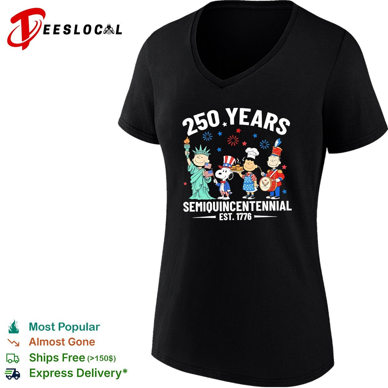 Snoopy and friends 250 years semiquincentennial flags shirt