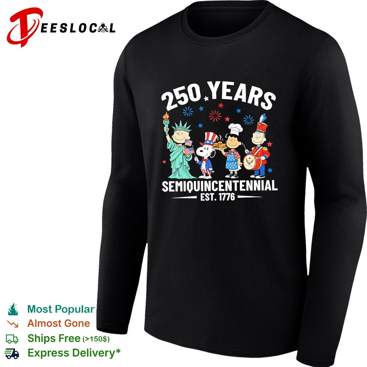 Snoopy and friends 250 years semiquincentennial flags shirt