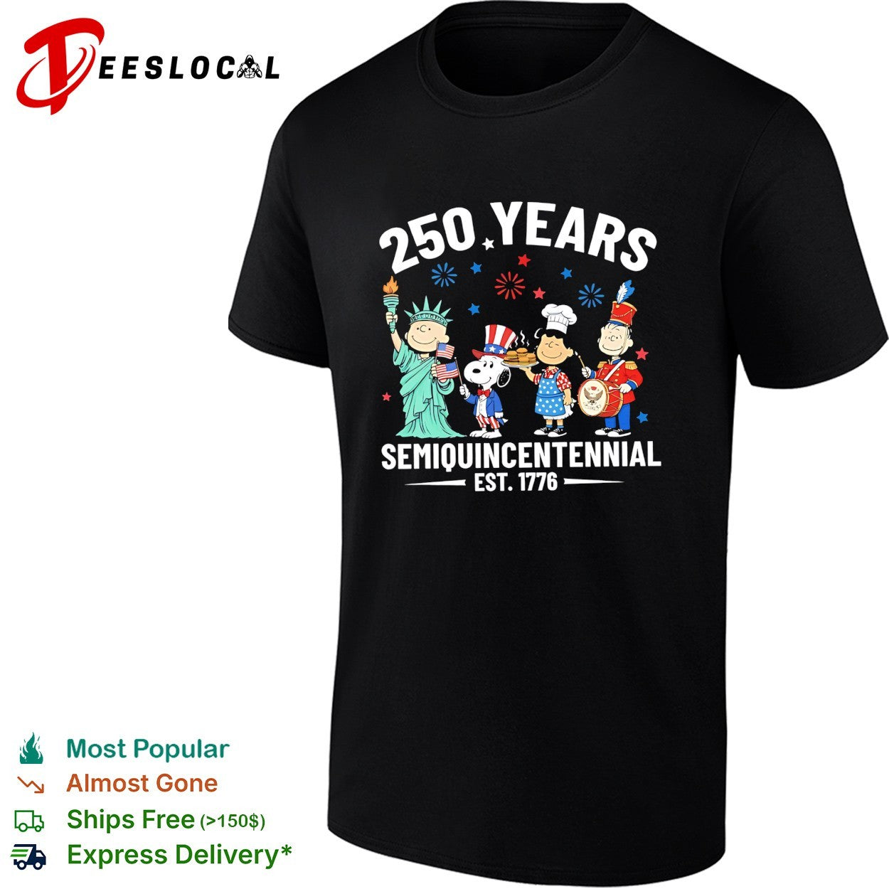 Snoopy and friends 250 years semiquincentennial flags shirt