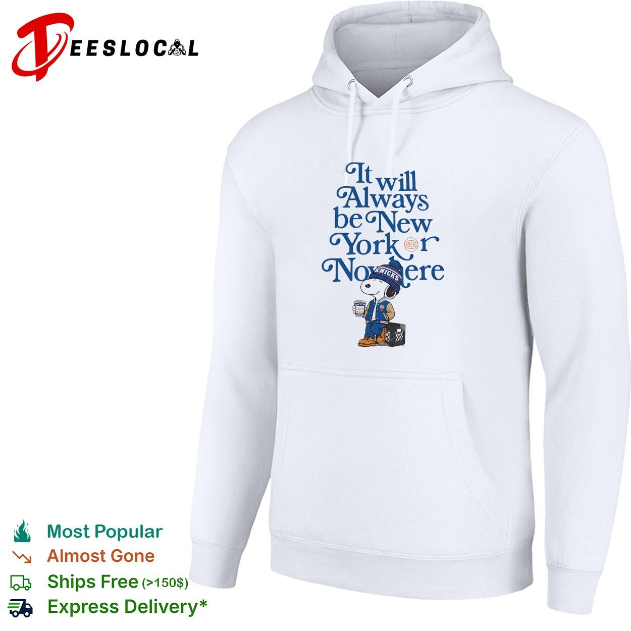 Snoopy x New York Knicks it will always be New York or nowhere shirt