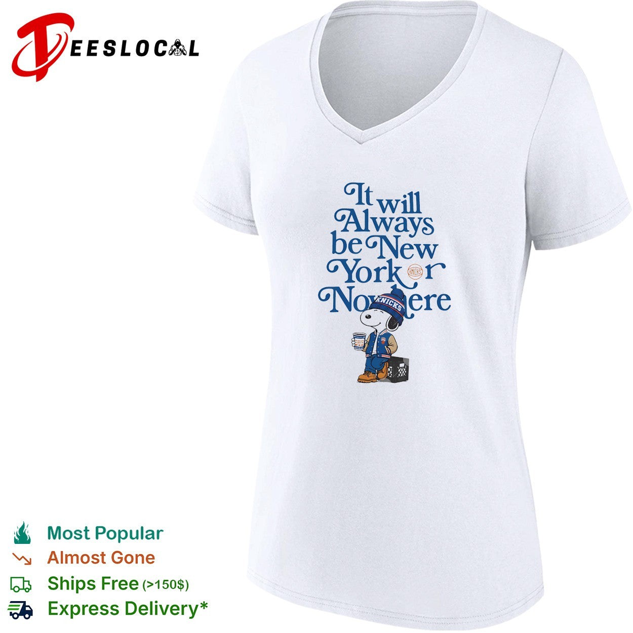 Snoopy x New York Knicks it will always be New York or nowhere shirt