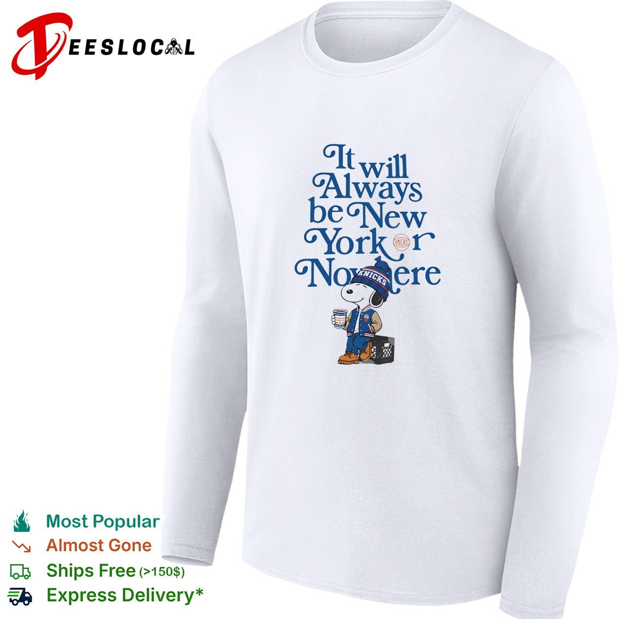 Snoopy x New York Knicks it will always be New York or nowhere shirt