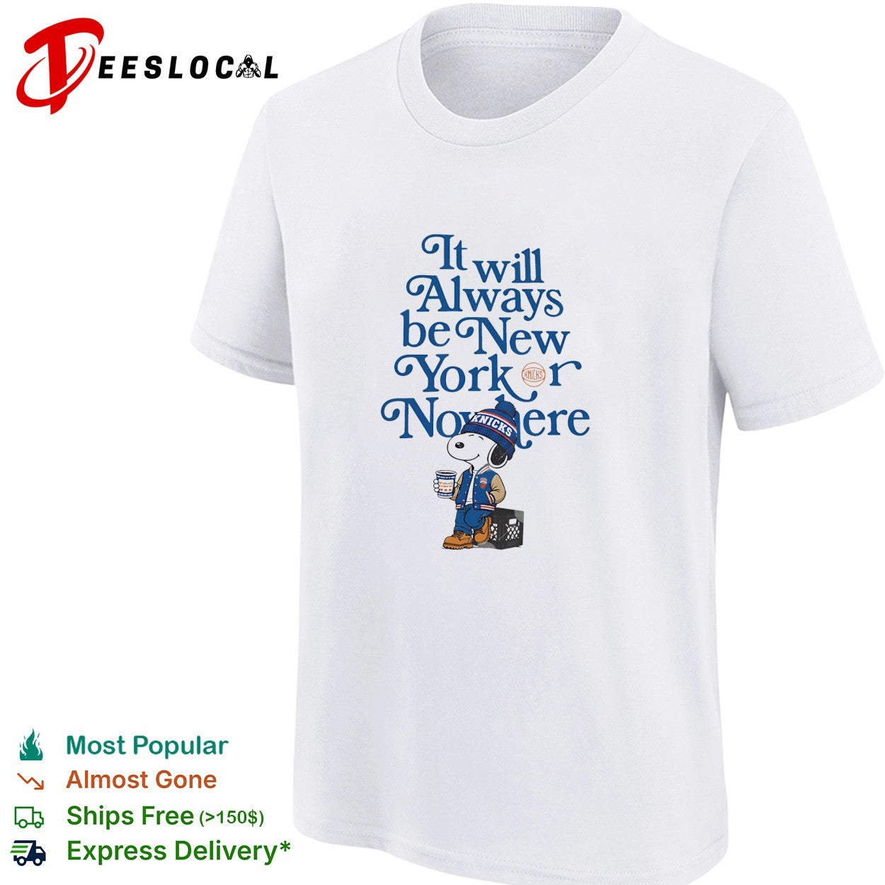 Snoopy x New York Knicks it will always be New York or nowhere shirt