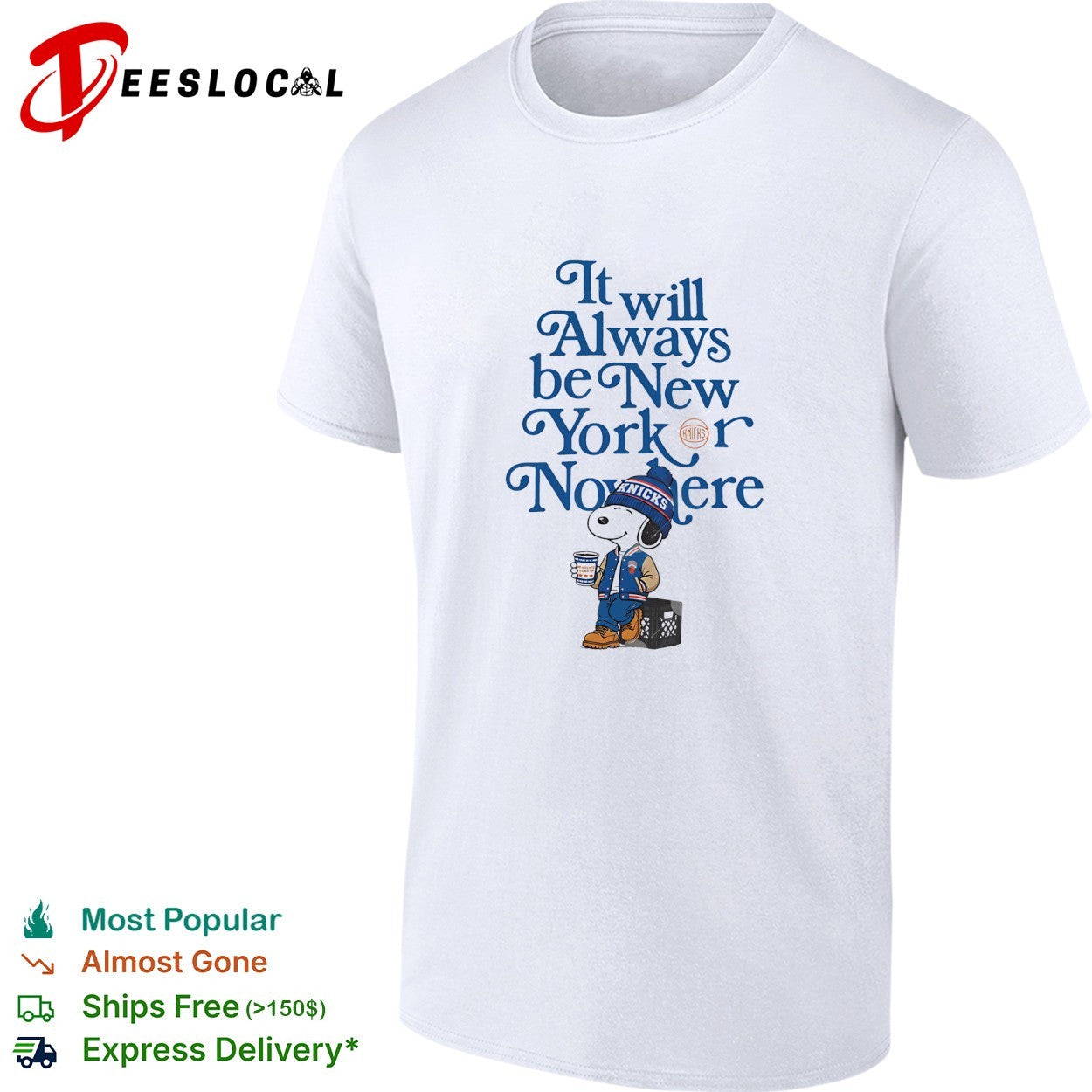 Snoopy x New York Knicks it will always be New York or nowhere shirt