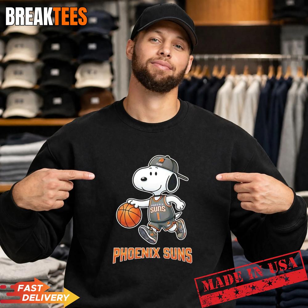 Snoopy x Phoenix Suns basketball cartoon T-Shirt