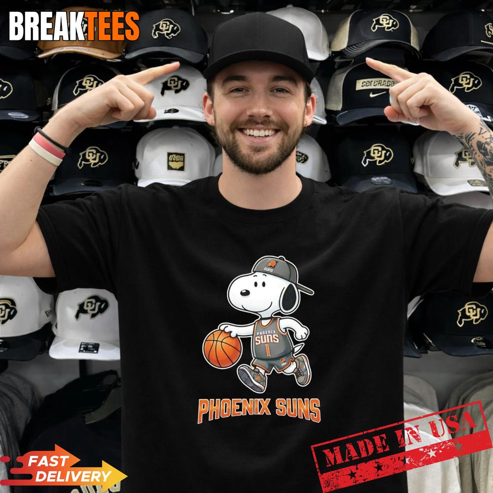 Snoopy x Phoenix Suns basketball cartoon T-Shirt