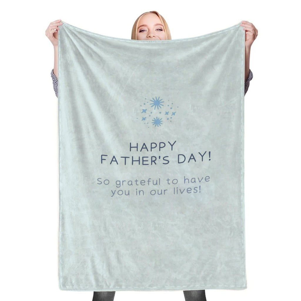 So grateful to have dad Fleece Throw Blanket