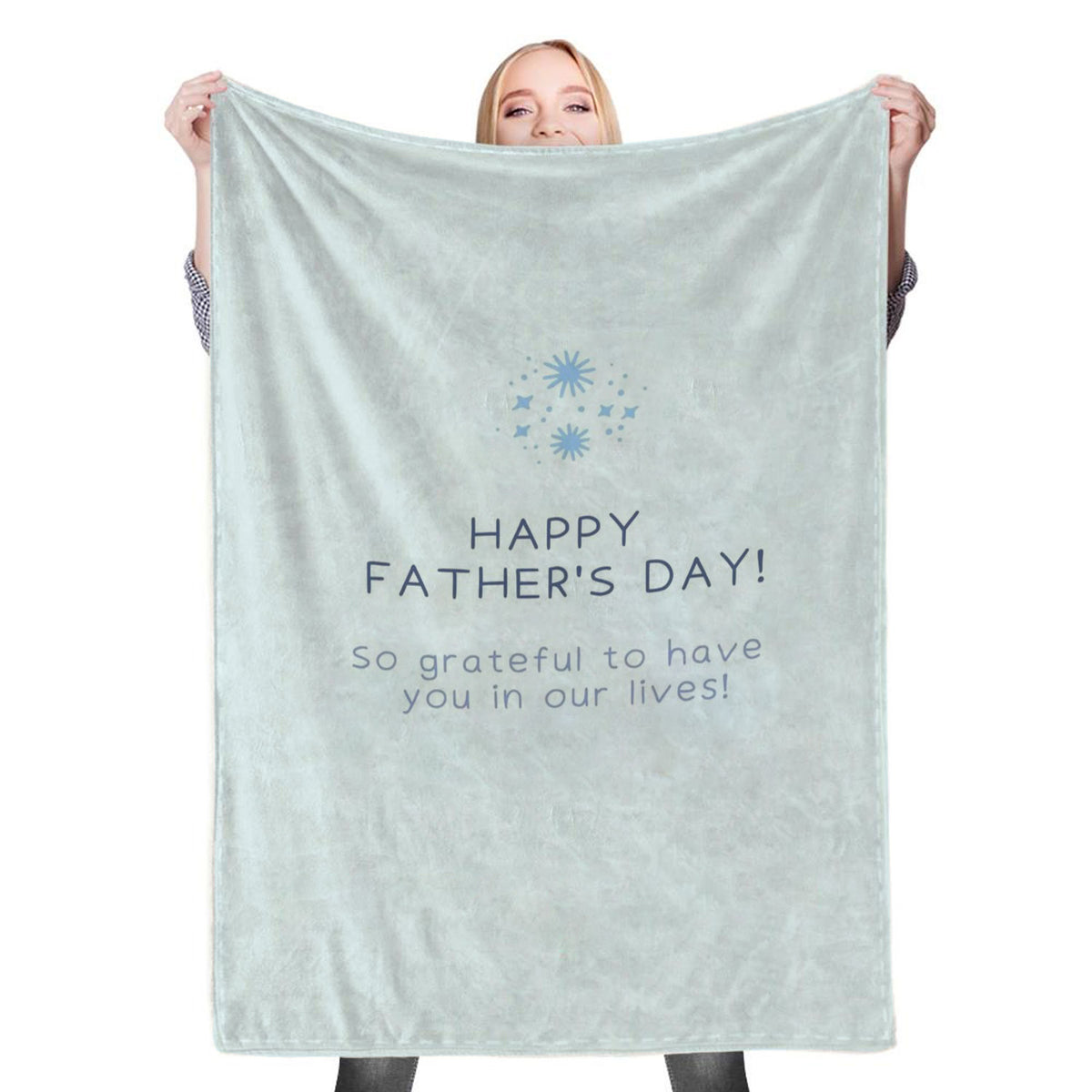 So grateful to have dad Fleece Throw Blanket