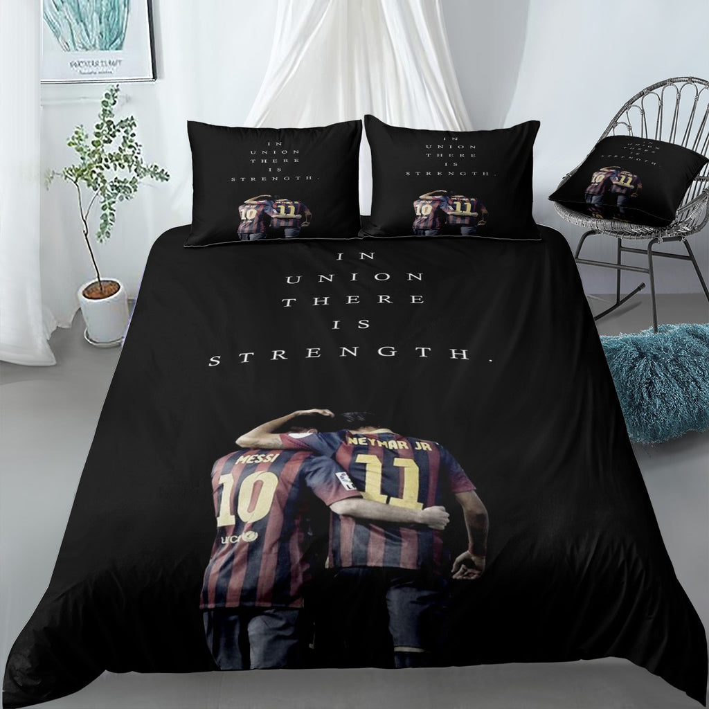 Soccer Messi Neymar Quote Bedding Set (Duvet Cover & Pillow Shams)