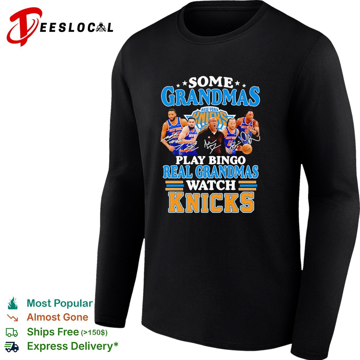 Some grandmas play bingo real grandmas watch New York Knicks shirt