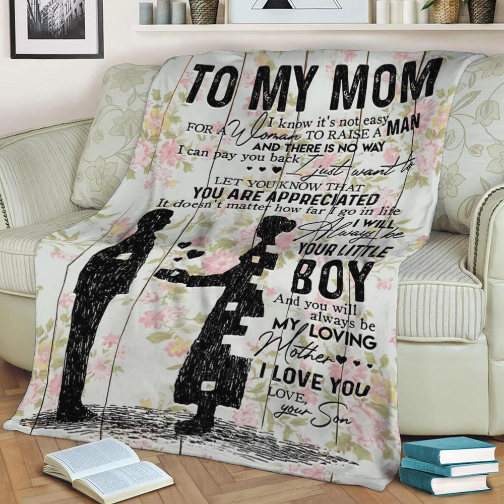 Son To Mom Gift For Mom Fleece Throw Blanket