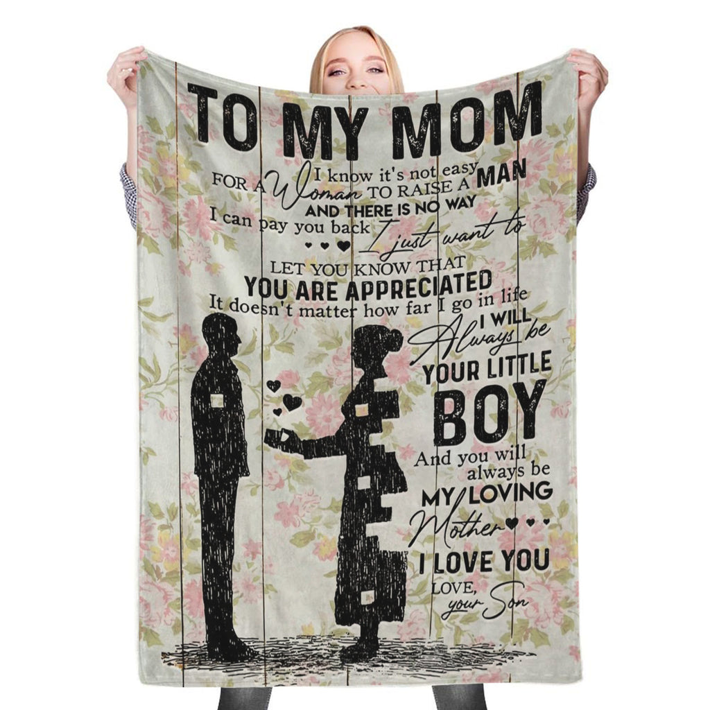 Son To Mom Gift For Mom Fleece Throw Blanket