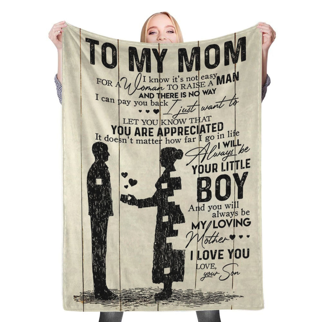 Son To Mom Vertical Poster Fleece Throw Blanket