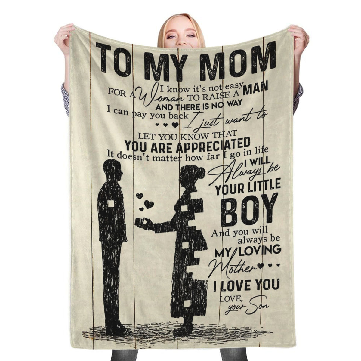 Son To Mom Vertical Poster Fleece Throw Blanket