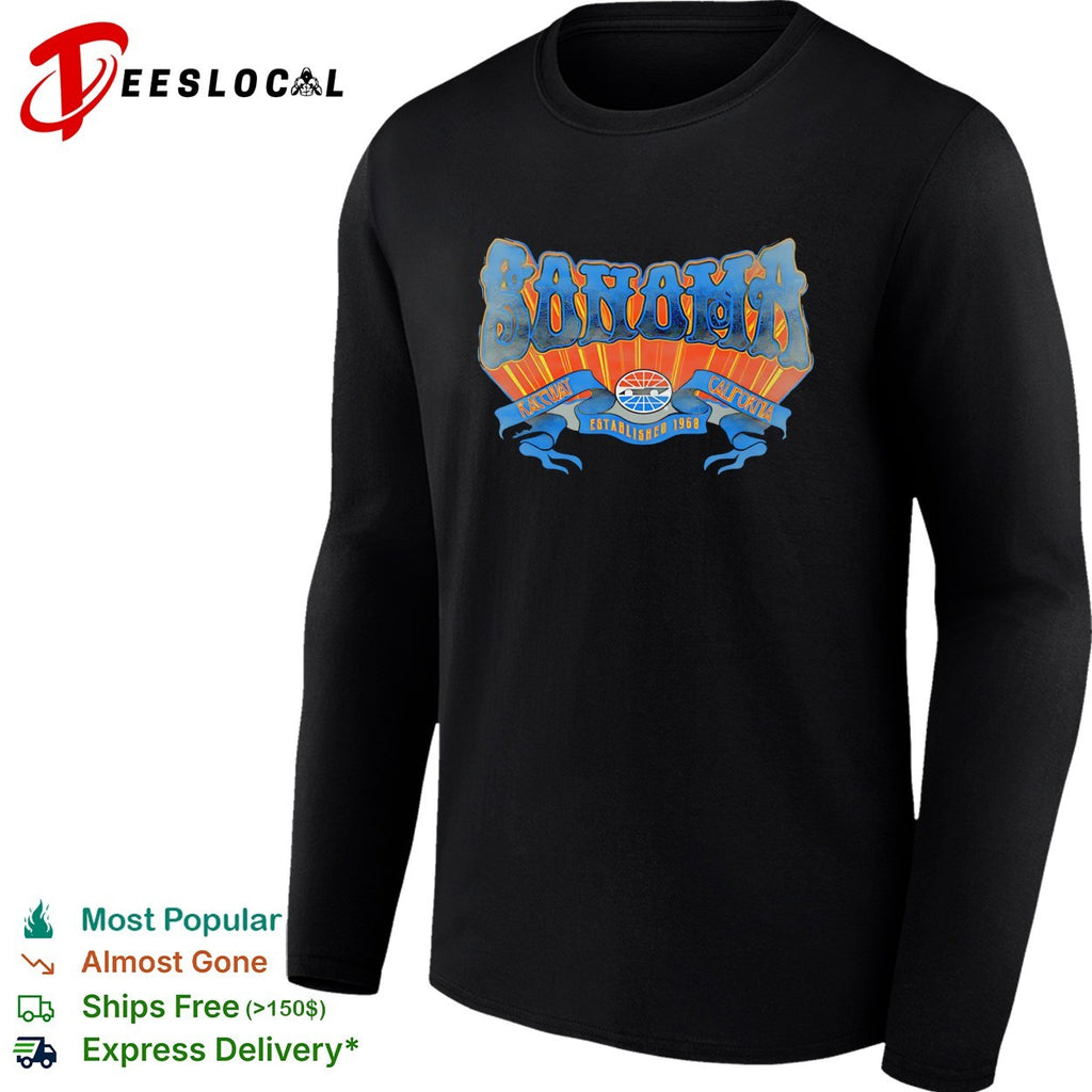 Sonoma Raceway est 1968 Sonoma California vintage sunburst banner retro shirt
