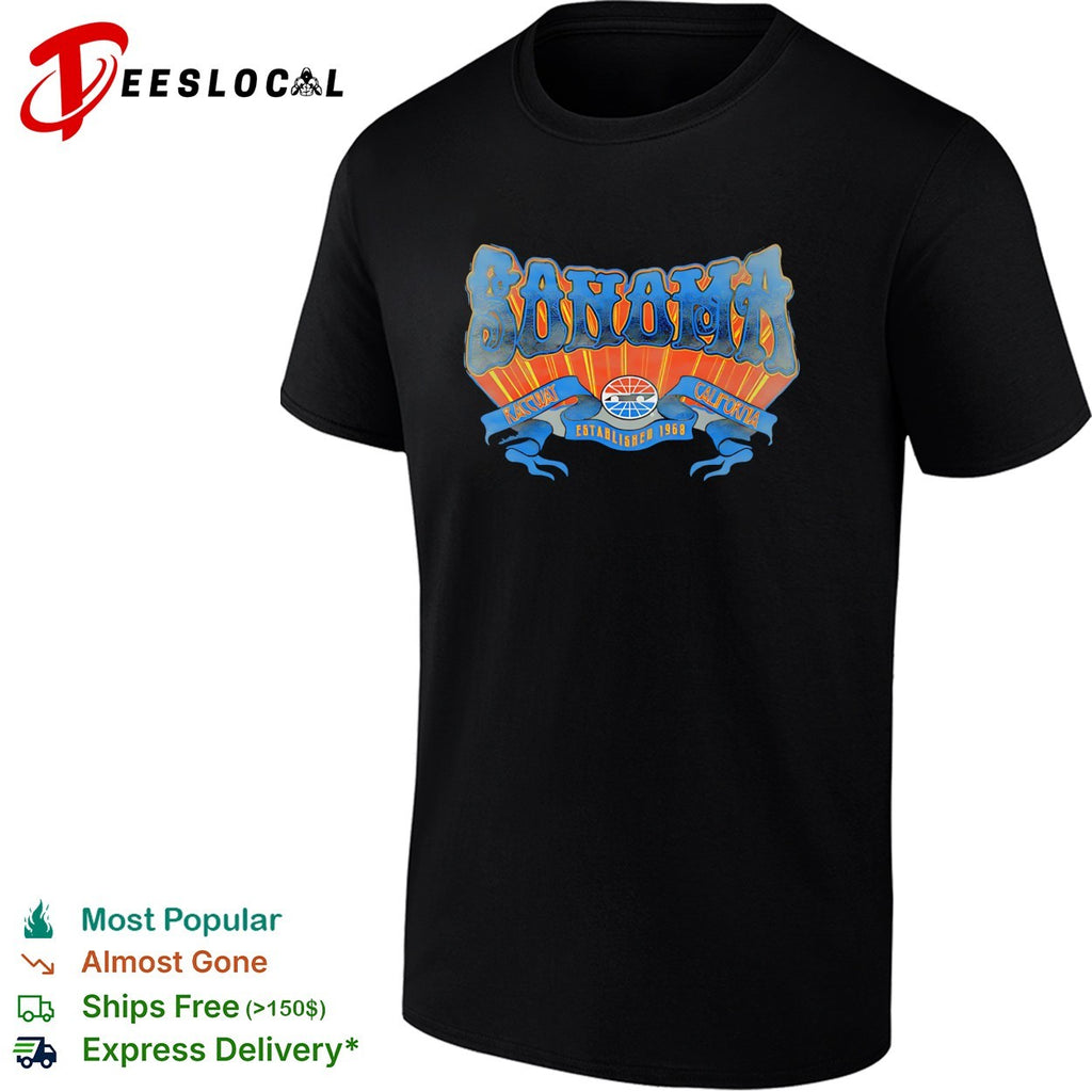 Sonoma Raceway est 1968 Sonoma California vintage sunburst banner retro shirt