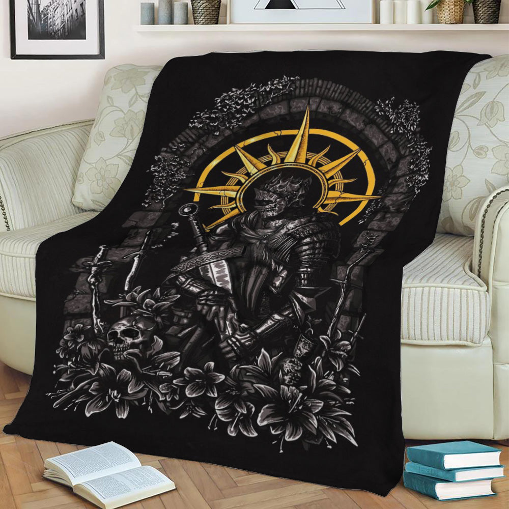 Soul of Cinder Dark souls Fleece Throw Blanket