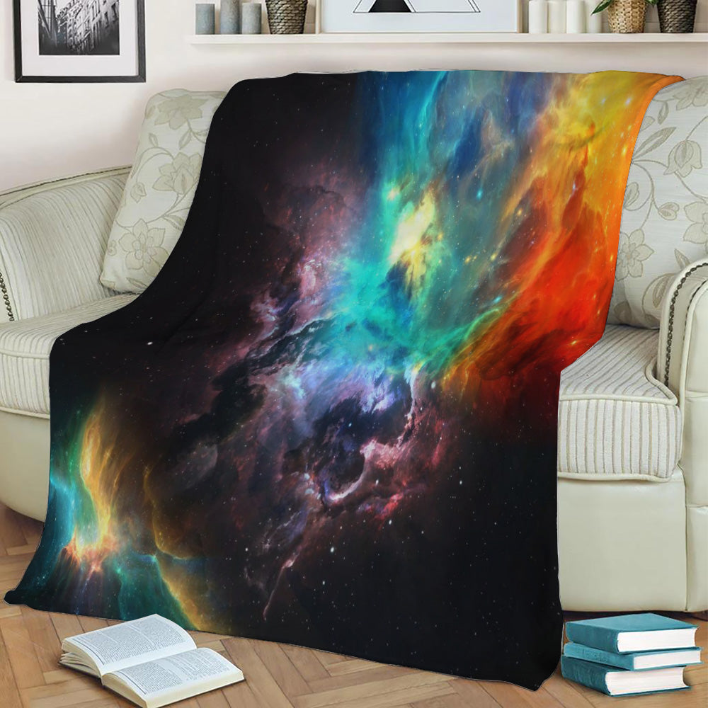 Space 08 Fleece Throw Blanket