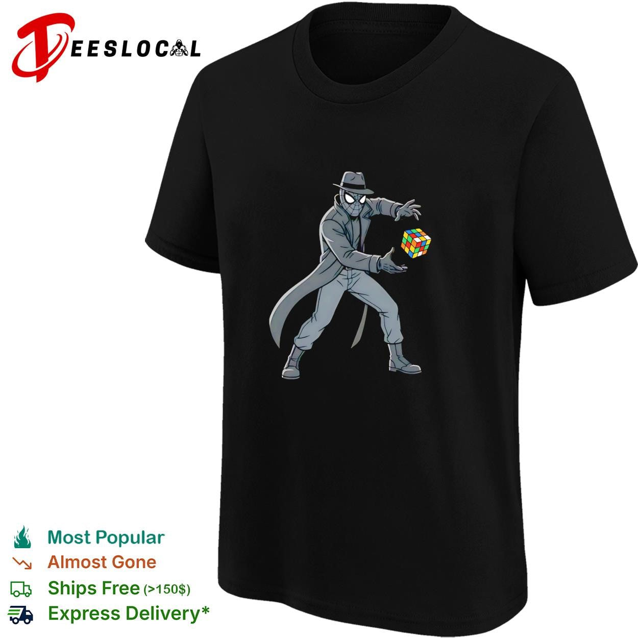 Spider-Man Noir trench coat Rubiks Cube mystery dark shirt