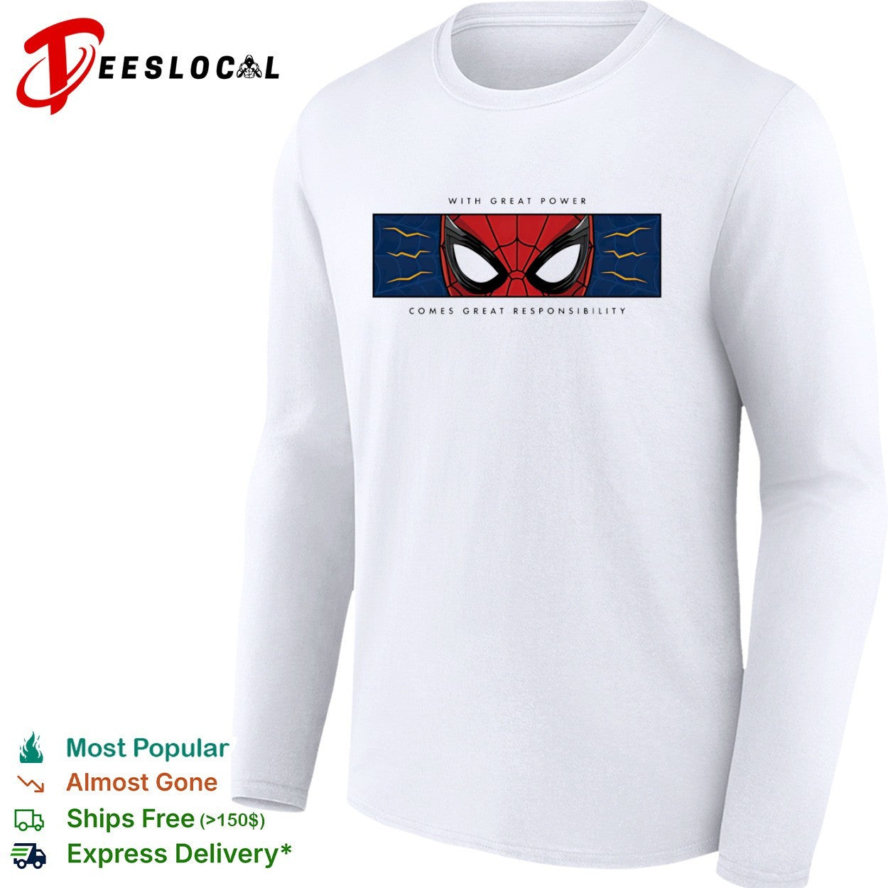 Spider-Man With Great Power Comes Great Responsibility Marvel Superher shirt