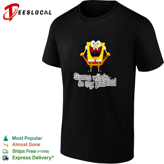 SquarePants guess what’s in my pants funny cartoon meme graphic shirt