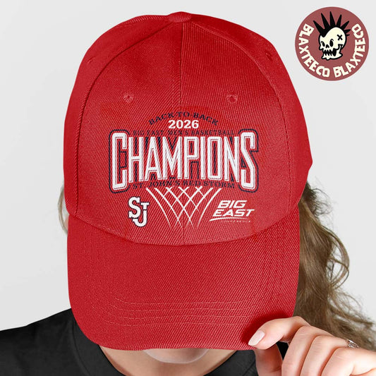 St John’s Red Storm Men’s Basketball 2026 Big East Regular Season Champions Red Cap Hat Snapback