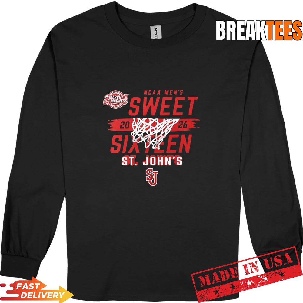 St John’s Red Storm NCAA Men’s Basketball 2026 Sweet 16 T-Shirt