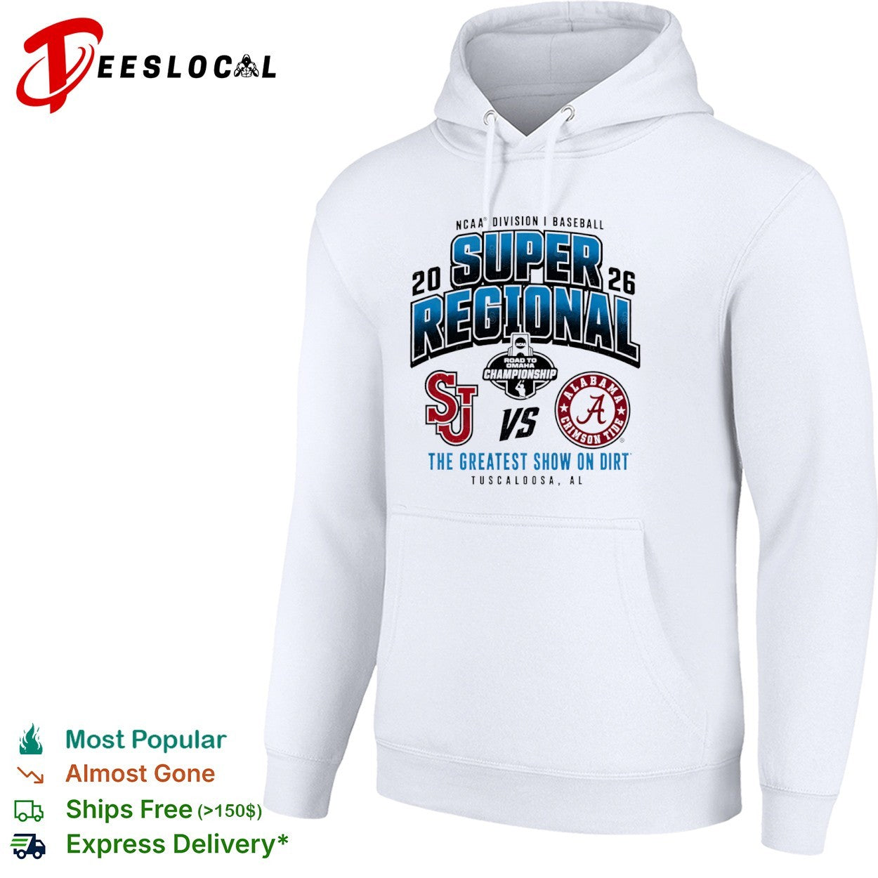 St Johns Red Storm vs Alabama Crimson Tide 2026 NCAA Division I Baseball Super Shirt