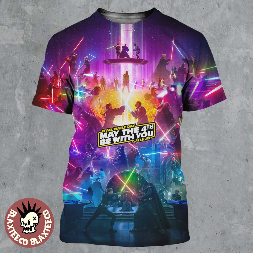 Star Wars Happy Star Wars Day May The 4th Be With You 2026 All Duels In The Saga Art By Guille All Over Print Shirt