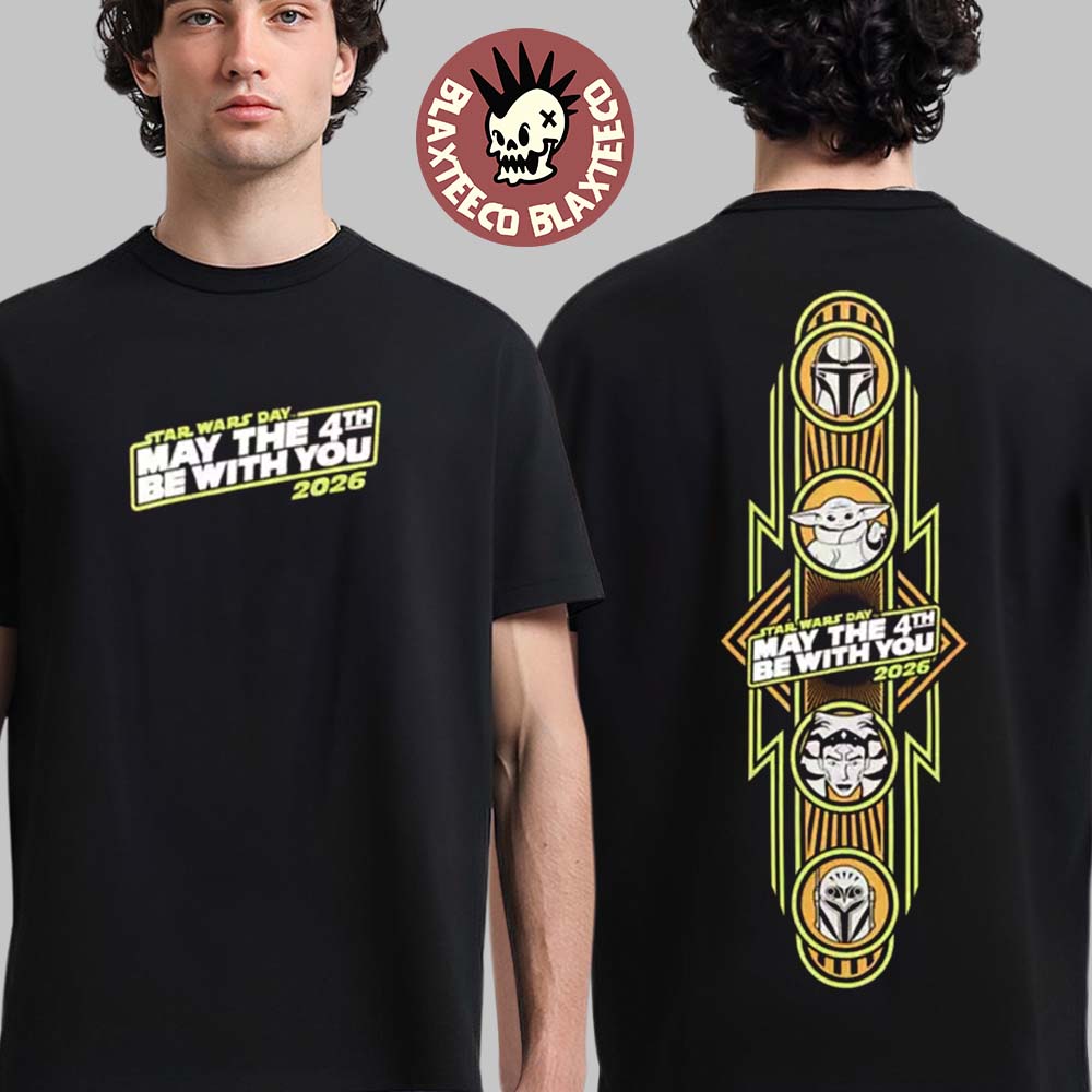 Star Wars May The 4th Be With You Star Wars Day 2026 The Mandalorian and Grogu Character Laden T-Shirt