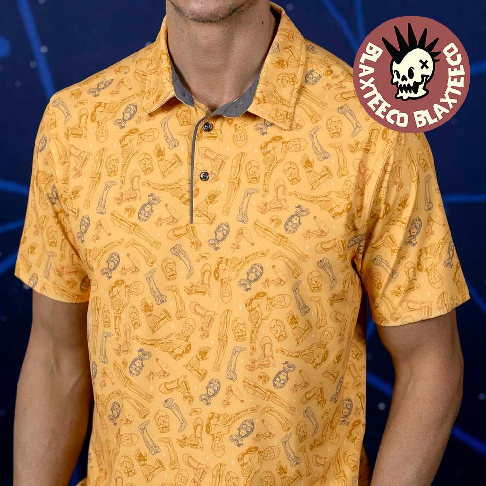 Star Wars RSVLTS C-3PO Deconstructed Oh My All Day Polo Shirt