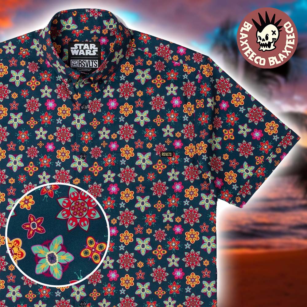 Star Wars RSVLTS Galactic Garden Floral Button Short Sleeve Hawaiian Shirt