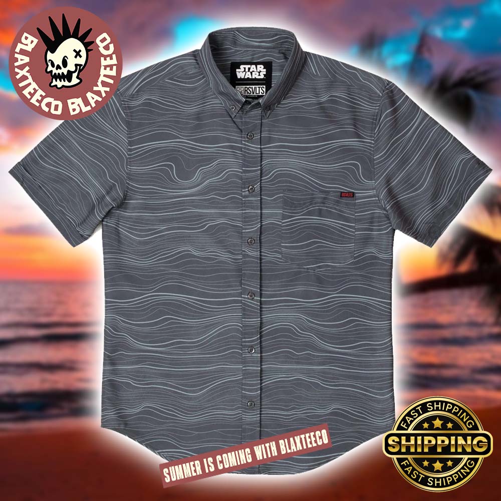 Star Wars RSVLTS Mandalorian Beskar Steel Button Short Sleeve Summer Hawaiian Shirt