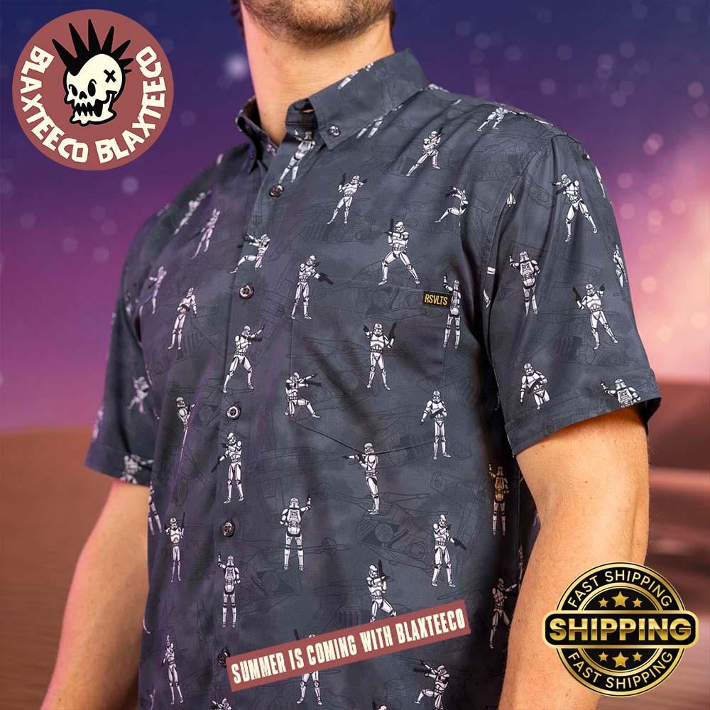 Star Wars RSVLTS Stormtroopers Clone Meme Button Short Sleeve Hawaiian Shirt
