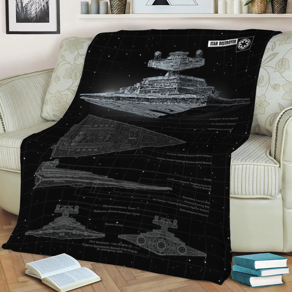 Star Destroyer Fleece Throw Blanket