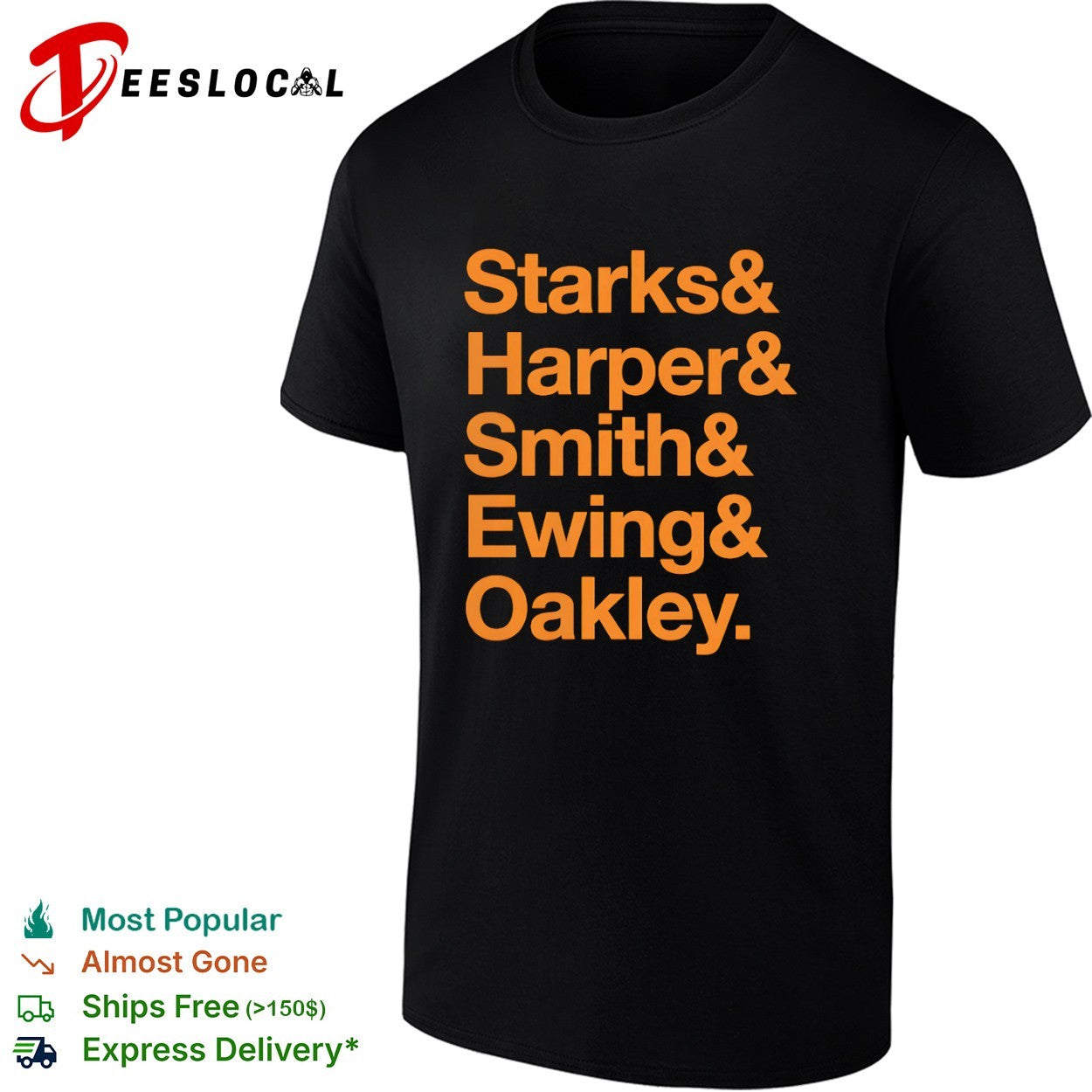 Starks Harper Smith Ewing Oakley New York Knicks 1990s Basketball Roster shirt