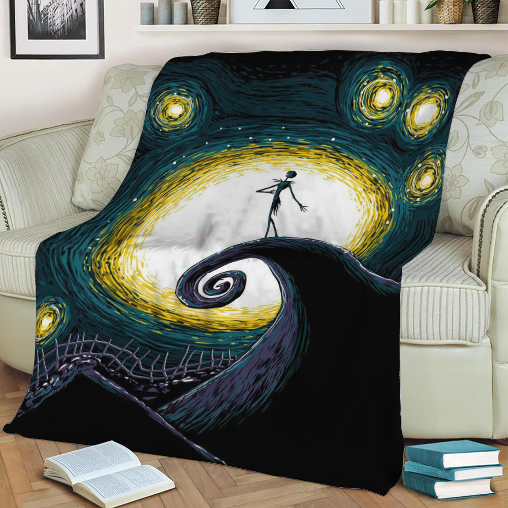 Starry Nightmare Fleece Throw Blanket