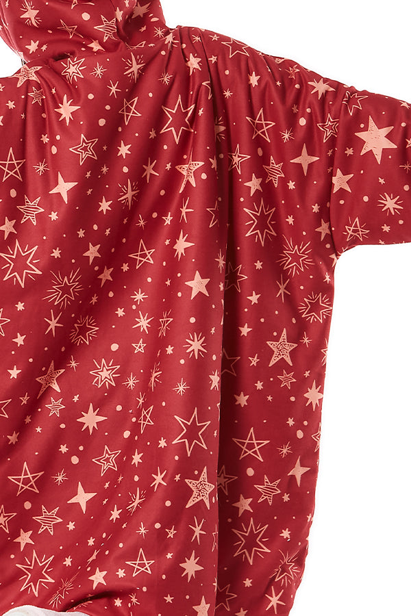 Stars Blanket Hoodie Red