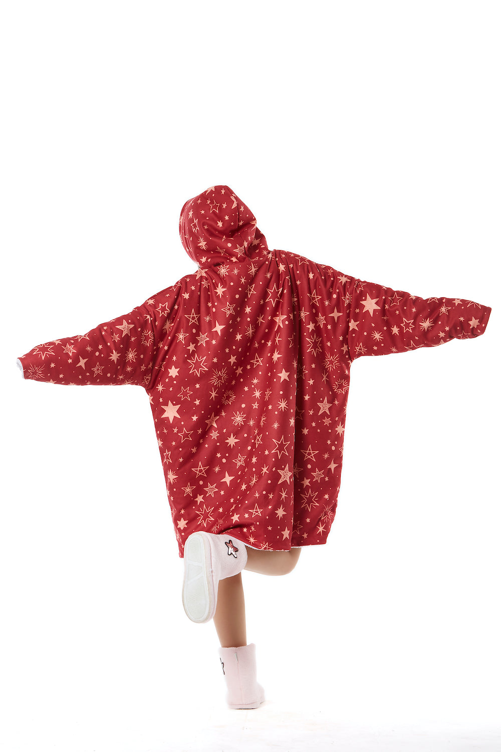 Stars Blanket Hoodie Red