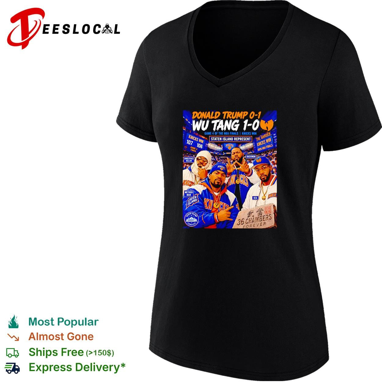 Staten Island represent New York Knicks Game 4 36 Chambers Forever political shirt