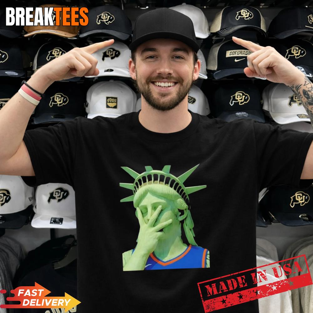 Statue of Liberty x Jalen Brunson New York Knicks Basketball T-Shirt