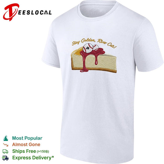 Stay golden River Cats cheesecake baseball funny graphic shirt